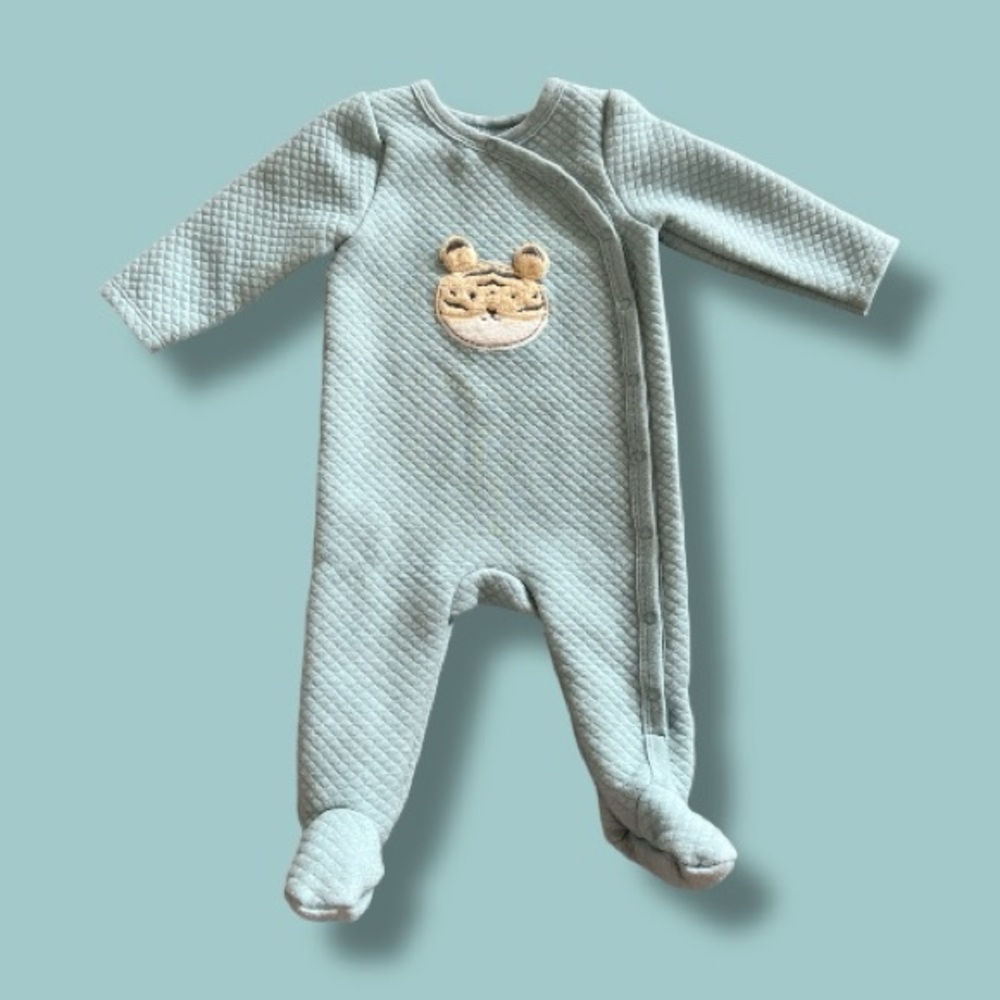 Cozy Mint Quilted Baby Footie